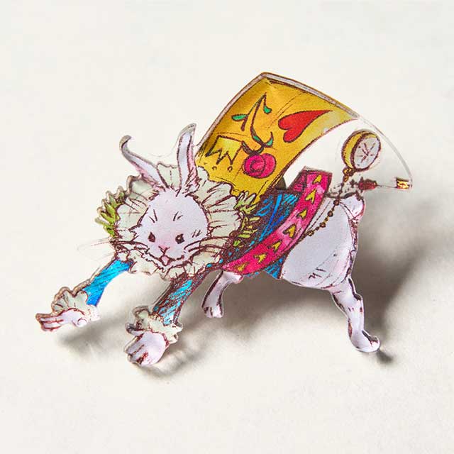 アクリルキーホルダー｜浮かぶ白うさぎ