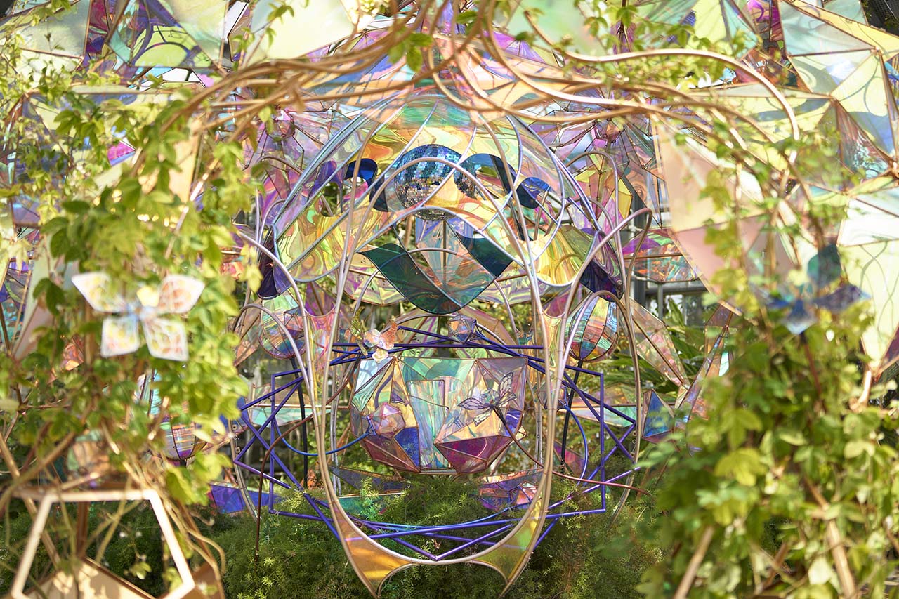 光とバラのインスタレーション